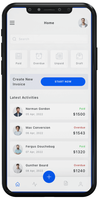 Our team worked on an invoice insurance app.
