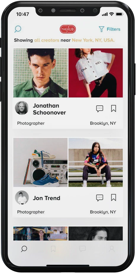 The H Hub mobile creator community feed