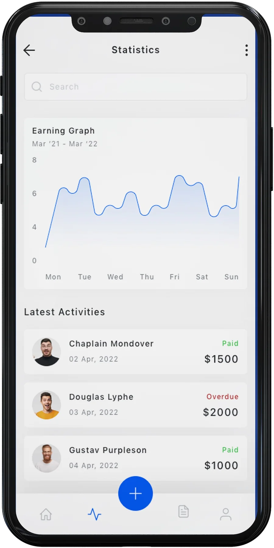 Invoice Insurance App statistics screen