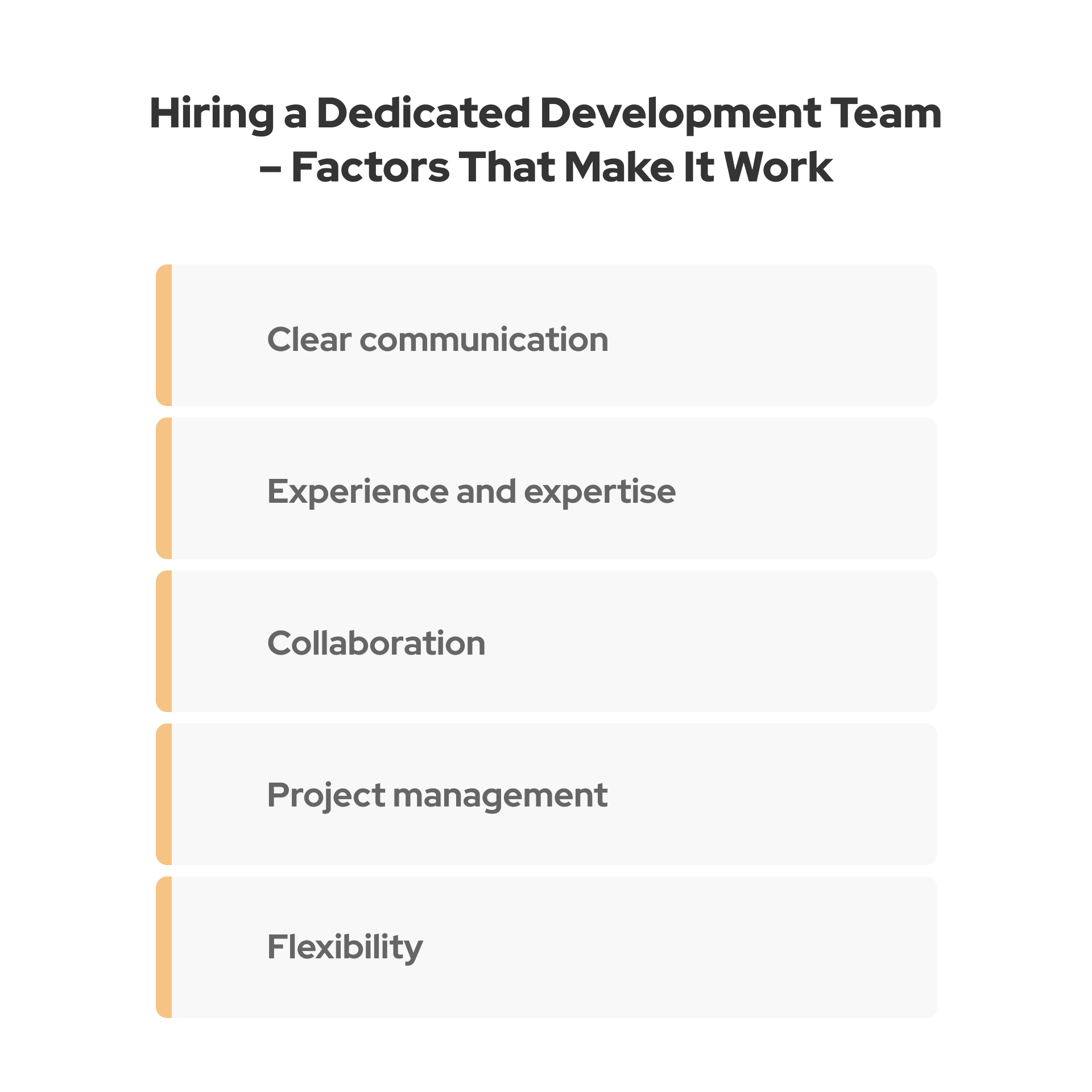 By understanding these factors, you can build and manage a dedicated software team that can deliver superior results and drives your business forward.