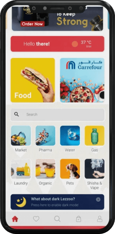 On-demand delivery app built by Opengeekslab allows ordering groceries, food, pharmacy, cosmetics, and more.