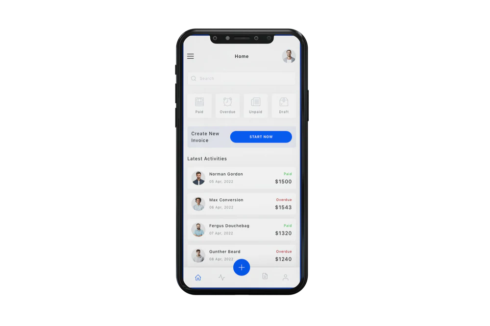 Invoice Insurance App product interface